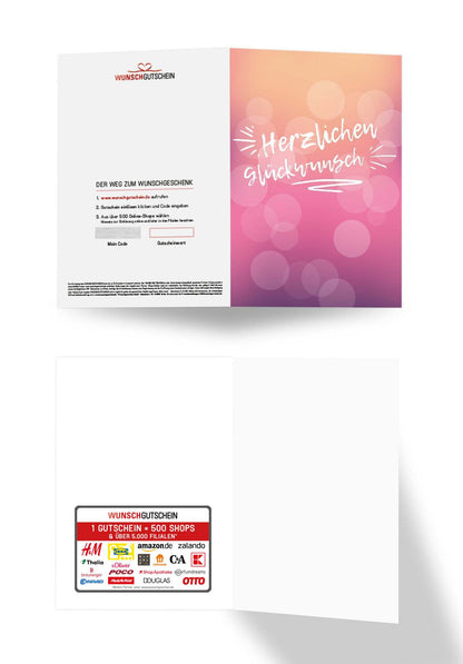 Wunschgutschein Herzlichen Glückwunsch - Pink – Geschenkgutschein Ansicht 3
