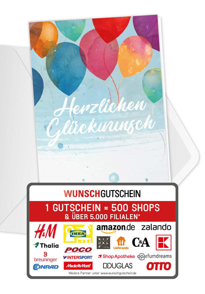 Herzlichen Glückwunsch - Bunte Ballons PDF