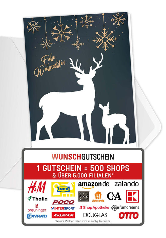 Frohe Weihnachten - Rentier Grün