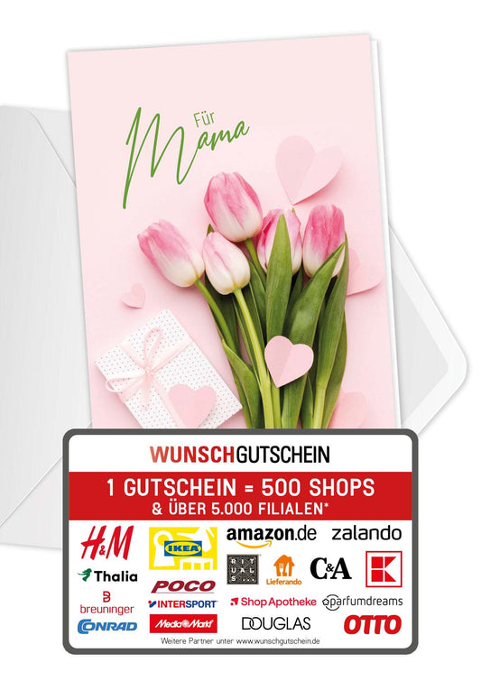 Für Mama - Herzen Tulpen