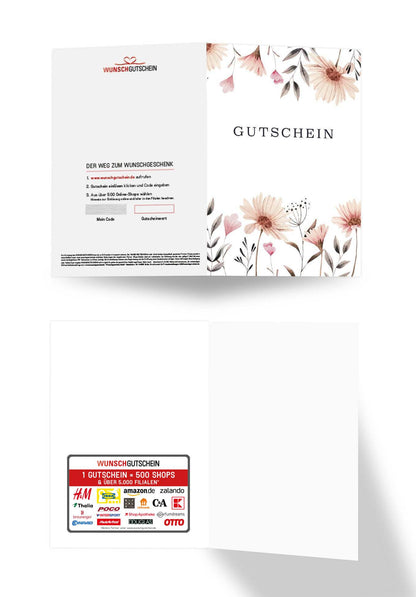 Gutschein - Blumen weiß