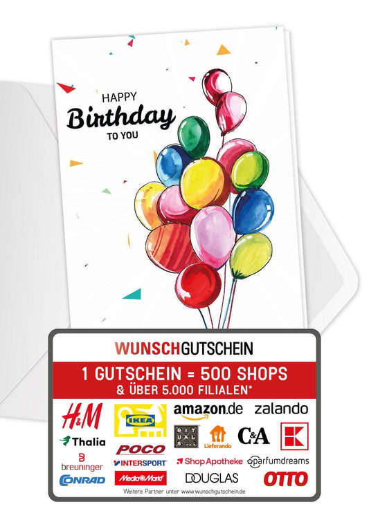 Happy Birthday - Bunte Ballons